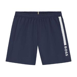 Boss Mens Dolphin Stripe Logo Swim Shorts / Navy